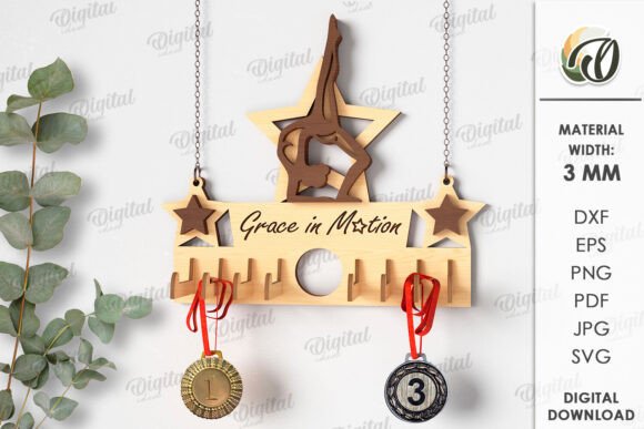 3D Gymnastics Medal Holder Laser Cut Design