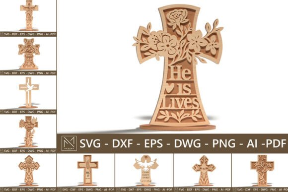 3D Standing Cross SVG for Laser Cut: Meaningful Decor Made Easy