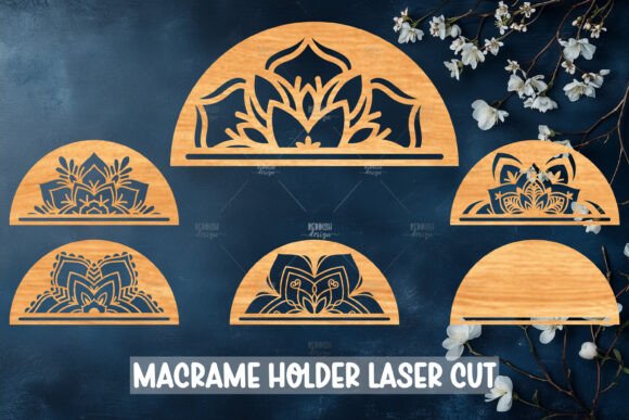 6 Macrame Holder Laser Cut: Design Asset & Home Decor