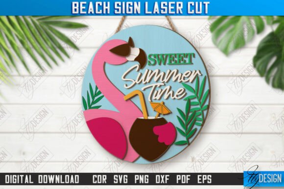 Beach Wall Sign Laser Cut | Summer | CNC