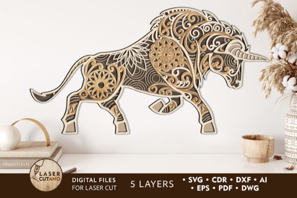 Bison, Buffalo Multilayer Laser Cut File