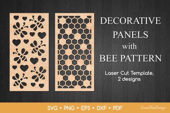 Decorative Vertical Panels with Bee SVG for Creative Projects