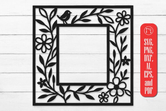 Elegant Floral Metal Frame SVG Cut File for Cricut Projects