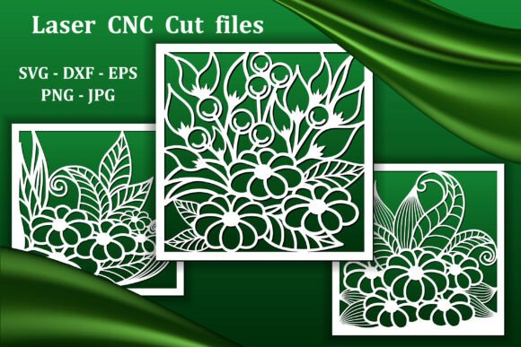 Elegant Floral Wall Art Panels: Laser Cut Files for Home Design