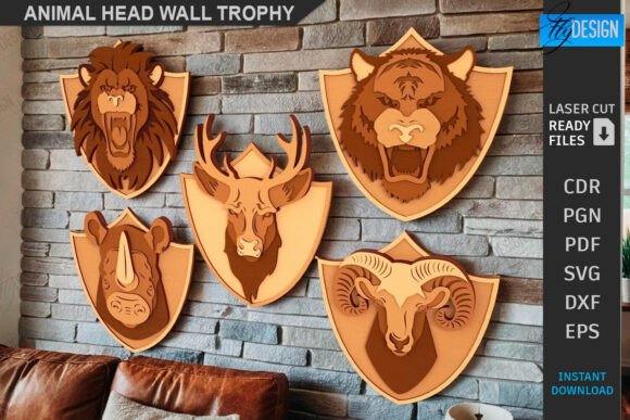 Elegant Laser Cut Animal Heads for Modern Wall Décor