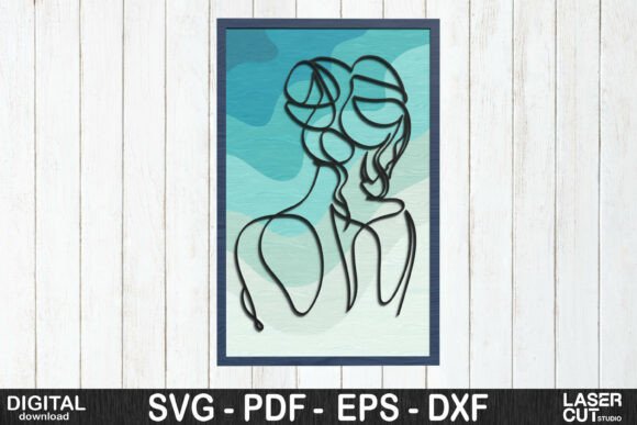 Elegant Woman Line Art for Layered Wall Décor