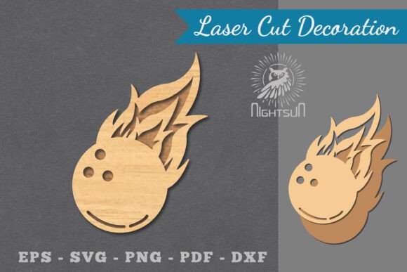 Ignite Your Designs: The Fire Bowling Ball Laser Cut Decoration