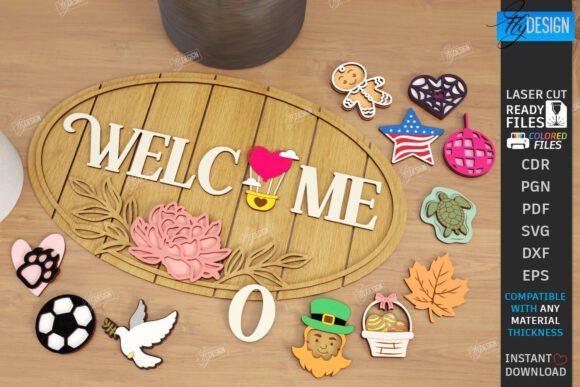 Interchangeable Wall Home Sign Laser Cut