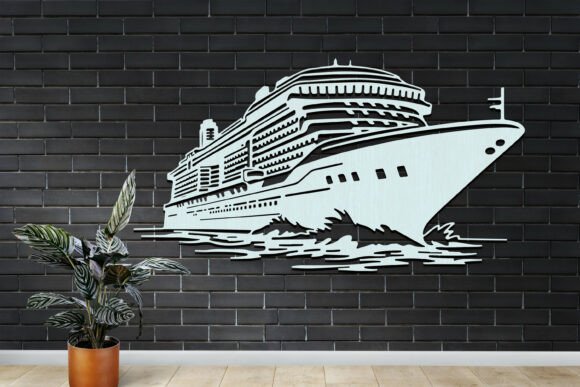 Laser Cut Sea War Ship Wall Art SVG