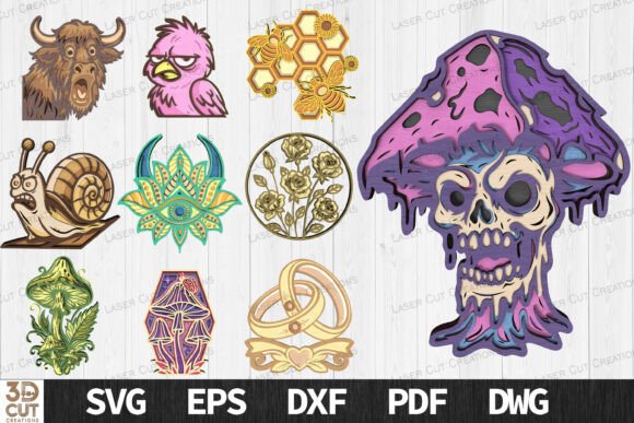 Layered Funny & Gothic SVG Bundle for Crafters