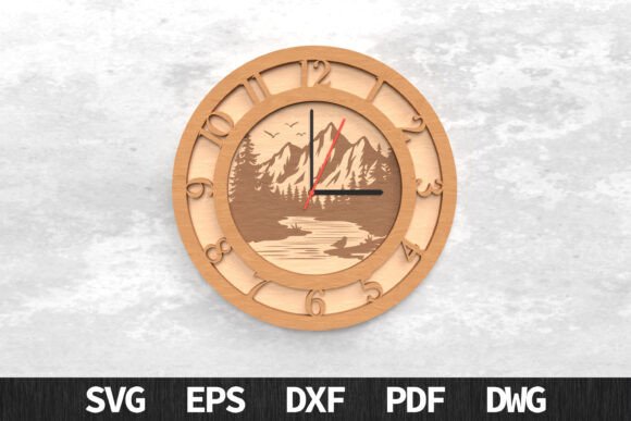 Mountain River Wall Clock: Laser Cut Design Files