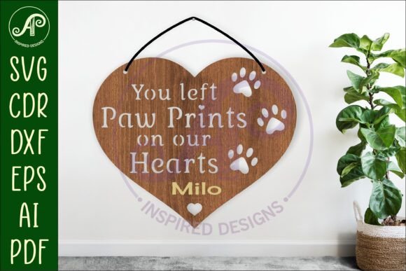 Pet Memorial Heart Wall Sign: SVG & Craft File