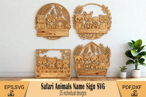 Safari Animal Name Sign SVG: Perfect Nursery Decor
