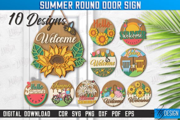 Summer Wall Signs Laser Cut Bundle | CNC