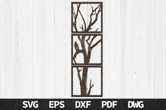 Tree & Bird Wall Art Panel: Elegant Laser Cut Designs
